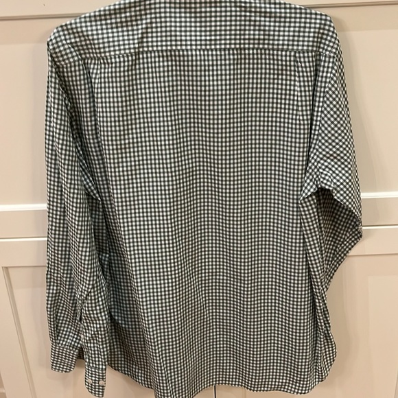 Half moon threadworks large men long sleeve shirt green gingham dry cleaned - Picture 5 of 7